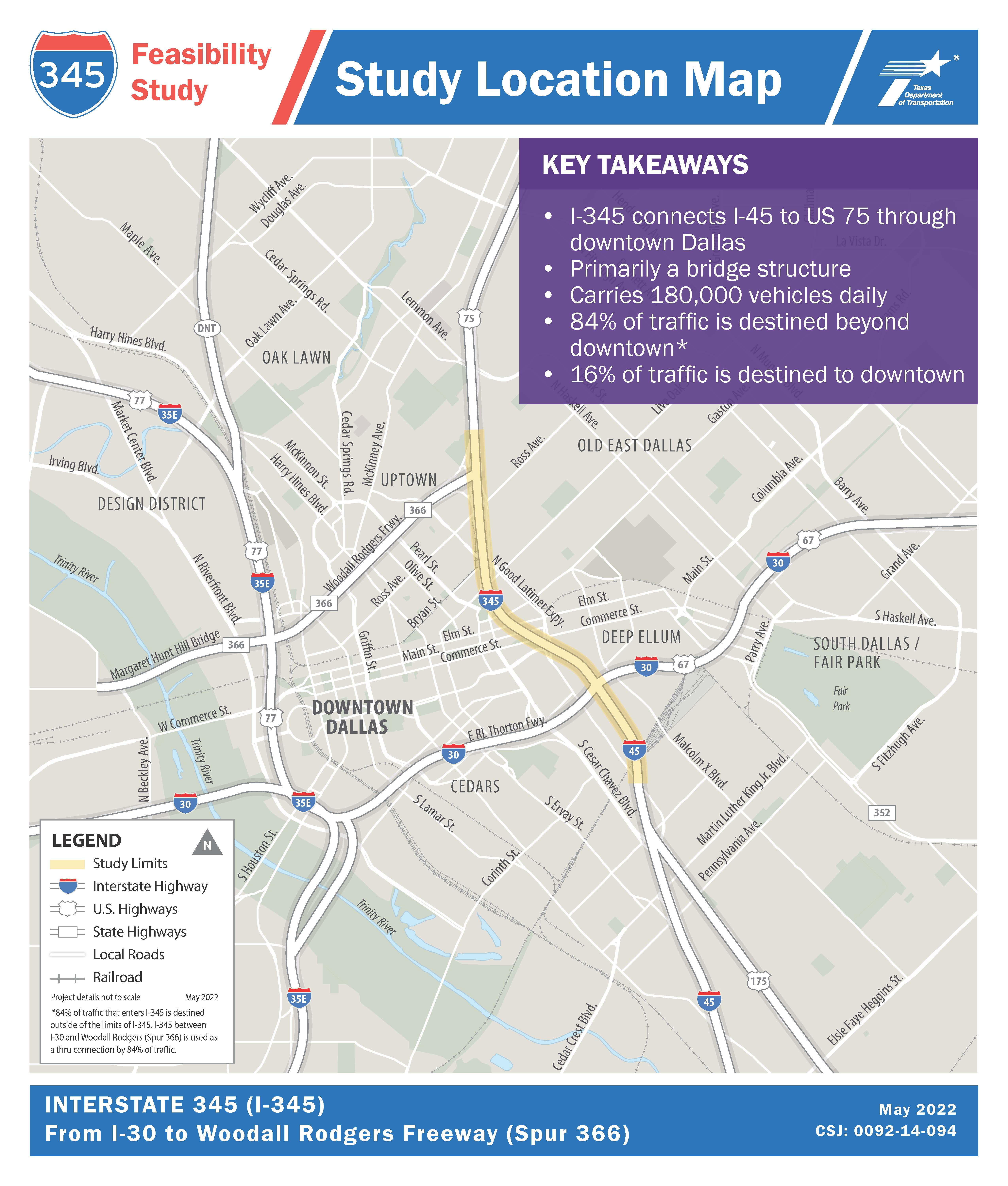 I345 Feasibility Study Location Map